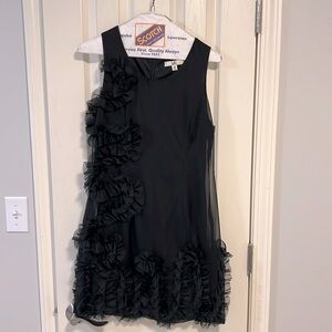 Ya LosAngeles black ruffle party dress